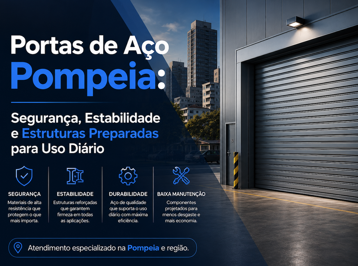 Portas de Aço Pompeia: Segurança, Estabilidade e Estruturas Preparadas para Uso Diário